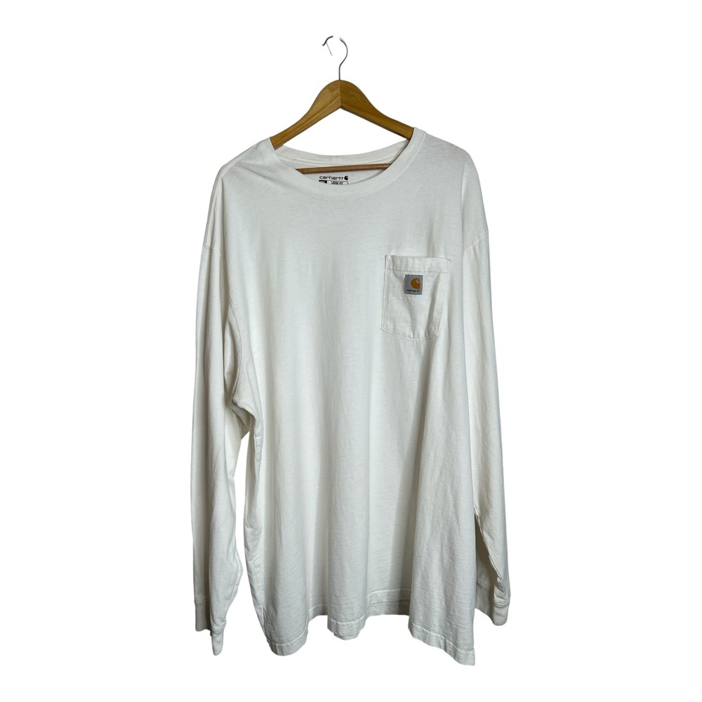 Carhartt K126 Men's Long Sleeve Pocket T-Shirt White 3XL Tall Loose Fit
